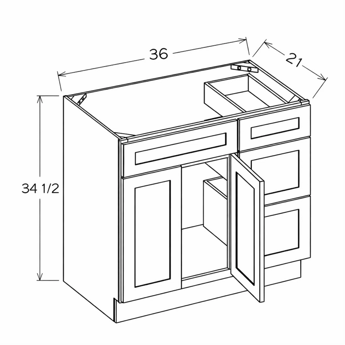 V3621DR Willow Grey Shaker RTA - Photo 1