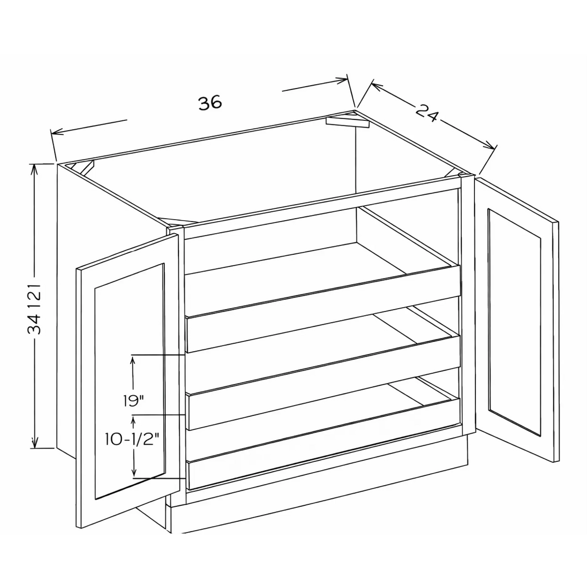 B36FH2RS Willow Grey Shaker Assembled - Photo 1